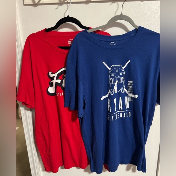 💥2 Tshirts, Ryan Fitzgerald Hockey Blue and Red Graphic T-Shirts - Picture 1 of 13